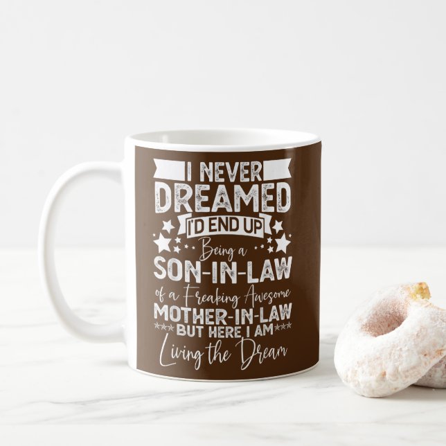 Funny Son in Law Birthday Gift Ideas Awesome Coffee Mug (With Donut)