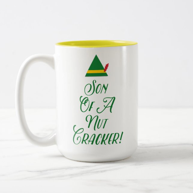 Funny Son Of A Nutcracker Christmas Coffee Two-Tone Coffee Mug (Left)