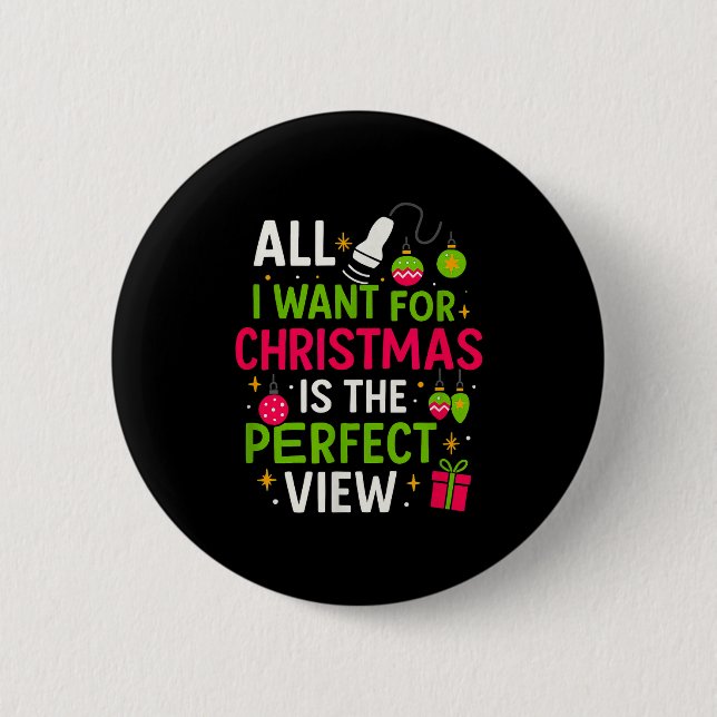 Funny Sonographer Christmas - Holiday Ultrasound T 2 Inch Round Button (Front)