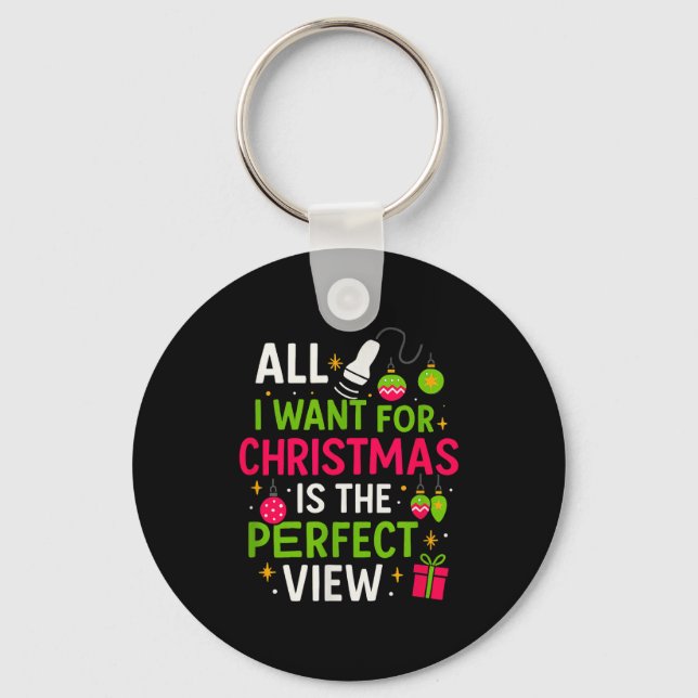Funny Sonographer Christmas - Holiday Ultrasound T Keychain (Front)