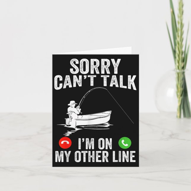 Funny Sorry I Can't Talk I'm On My Other Line Fish Card (Front)