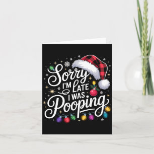 Funny Sorry I'm Late I Was Ong Xmas Lights Red San Card