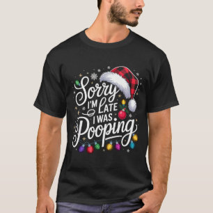 Funny Sorry I'm Late I Was Ong Xmas Lights Red San T-Shirt