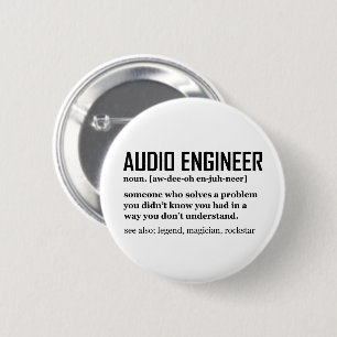 Funny Sound Engineer Audio Engineering Definition 2 Inch Round Button