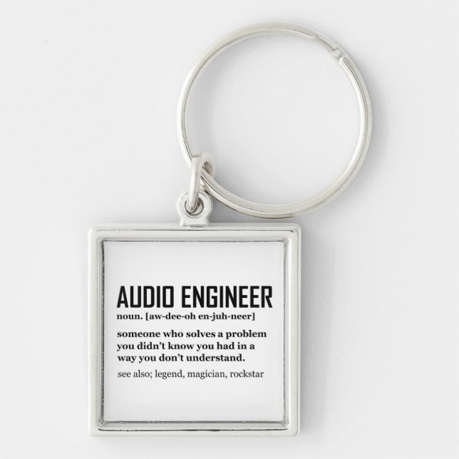 Funny Sound Engineer Audio Engineering Definition Keychain (Front)