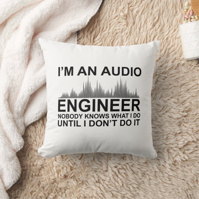 Funny Sound Engineer saying Audio Engineering Throw Pillow (Blanket)