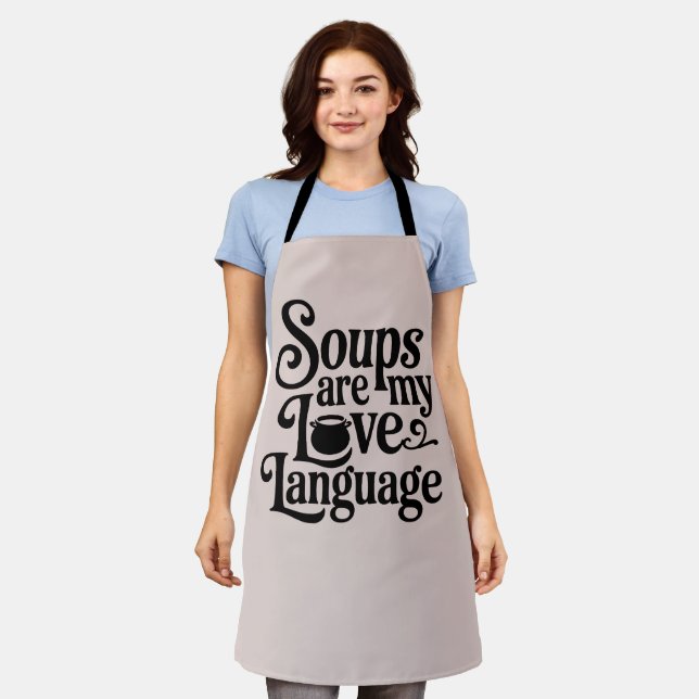 Funny Soup Lover Foodie Kitchen Cooking Apron (Worn)