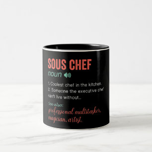 Funny Sous Chef Definition Two-Tone Coffee Mug