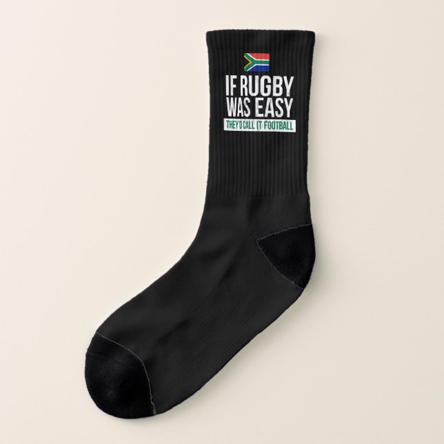 Funny South Africa Rugby Rugby  Socks (Left Outside)