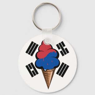 Funny South Korea ice cream flag Keychain