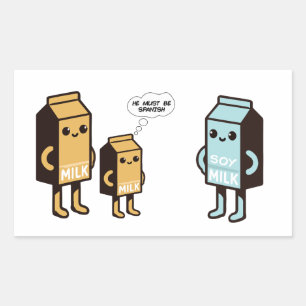 Funny Soy Milk Humour - Quirky Milk Carton Cartoon Sticker