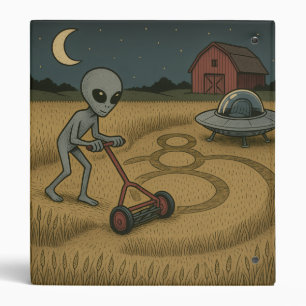 Funny space alien ufo crop circle science fiction binder