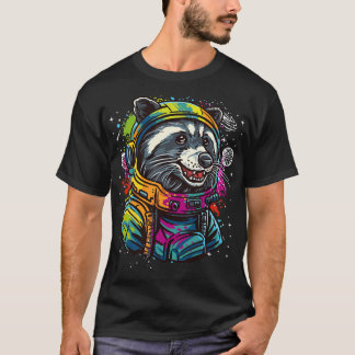 Funny Space Astronaut Raccoon Men Women Kids Space T-Shirt