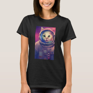 Funny Space Cat Astronaut Cute Kitty Galaxy T-Shirt