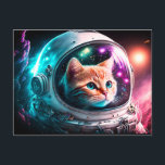 Funny Space Cat Astronaut Kitty Galaxy Universe Postcard<br><div class="desc">Funny Space Cat Astronaut Kitty Galaxy Universe Design</div>