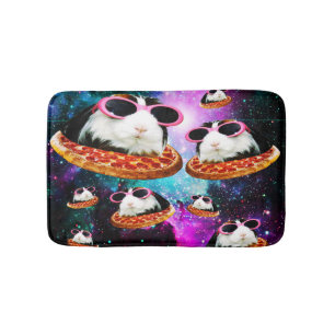 Funny space guinea pig bath mat