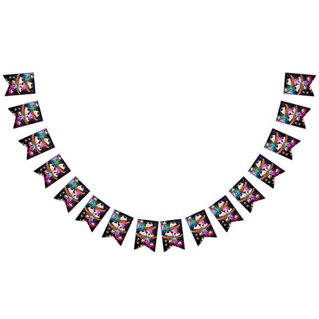 Funny space guinea pig bunting flags (All)