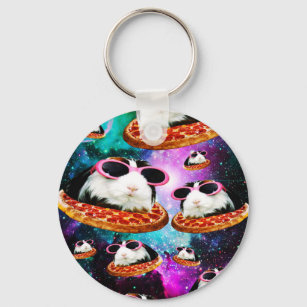 Funny space guinea pig keychain