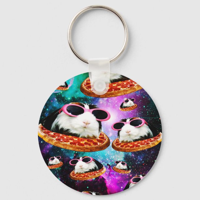 Funny space guinea pig keychain (Front)