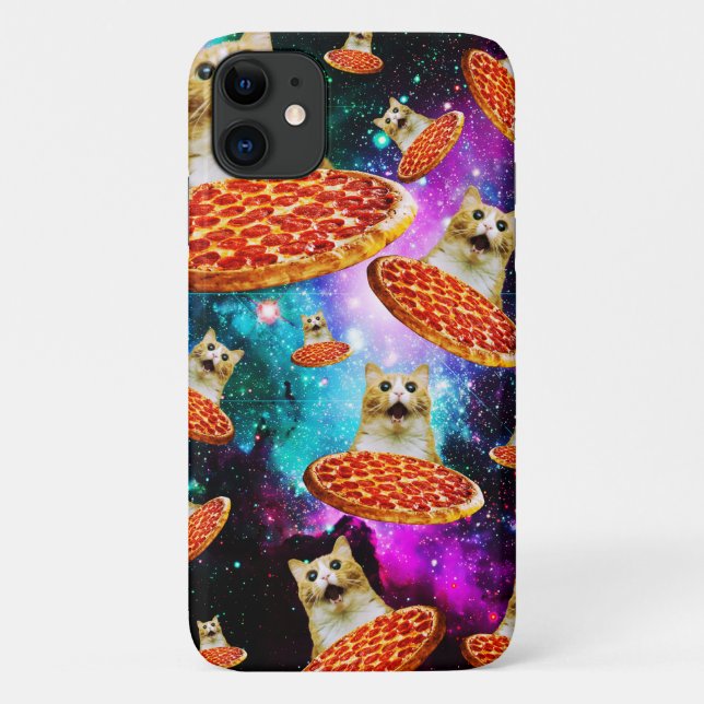 Funny space pizza cat Case-Mate iPhone case (Back)