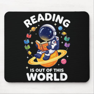 Funny space reading is out of this world books mouse pad