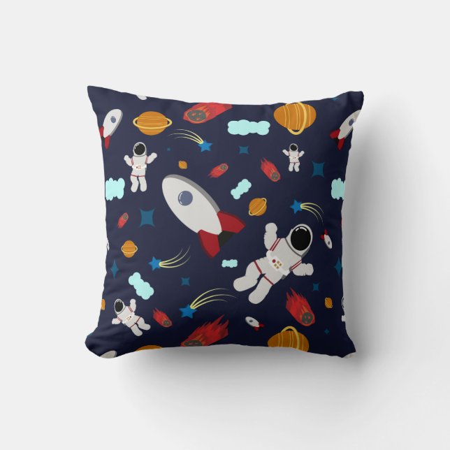 Funny Space  Throw Pillow (Front)