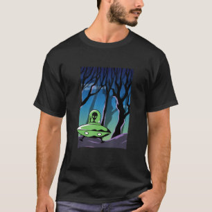 Funny Spaceship UFO on Earth alien abduction boys T-Shirt