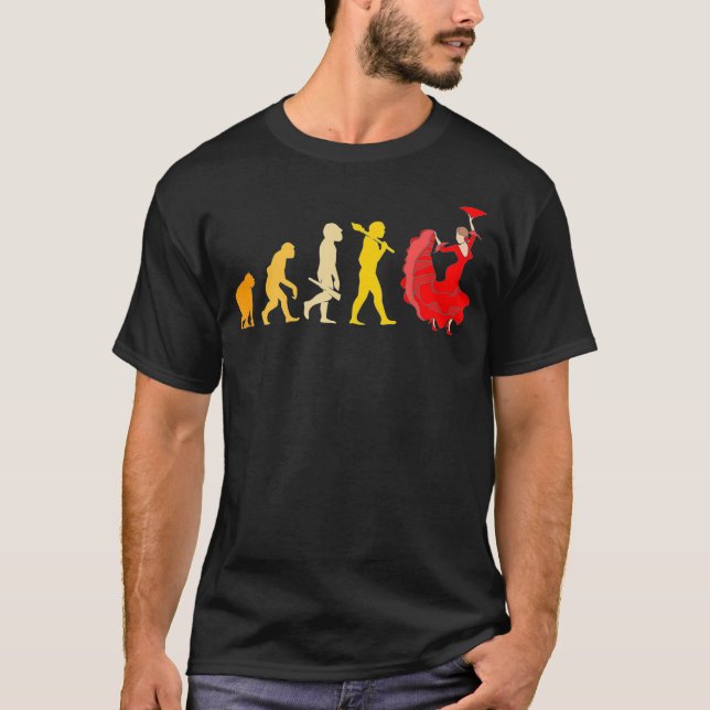 Funny Spanish Dance Evolution Flamenco  T-Shirt (Front)