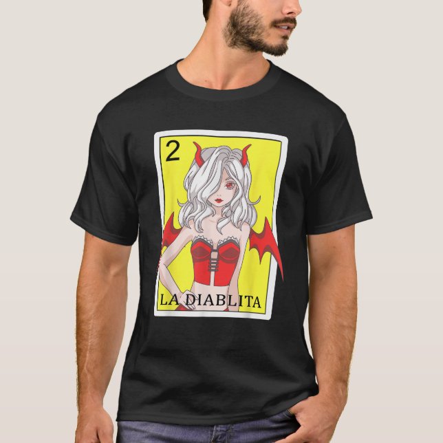 Funny Spanish Mexican Bingo Gifts La Diablita  T-Shirt (Front)