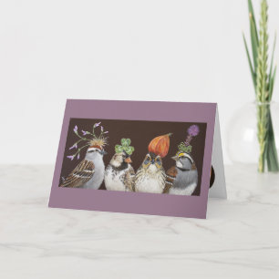 Funny sparrow party card