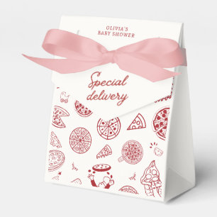 Funny special delivery pizza baby shower favor box