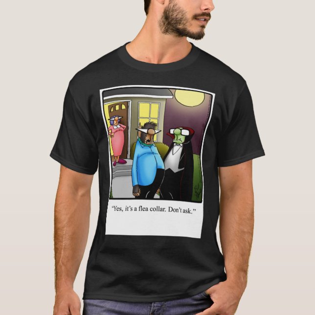 Funny Spectickles Halloween Werewolf Flea Collar H T-Shirt (Front)