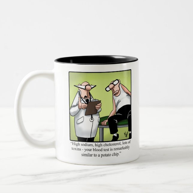 Funny Spectickles Medical Health Cartoon Humour Two-Tone Coffee Mug (Left)