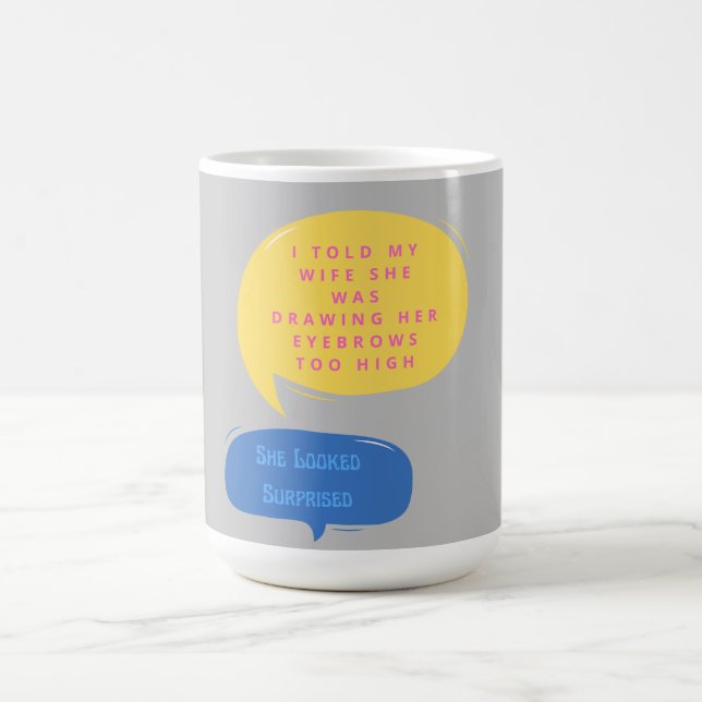 Funny Speech Eyebrows Morphing Mug (Center)