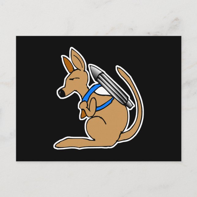 funny speedy rocket kangaroo postcard (Front)