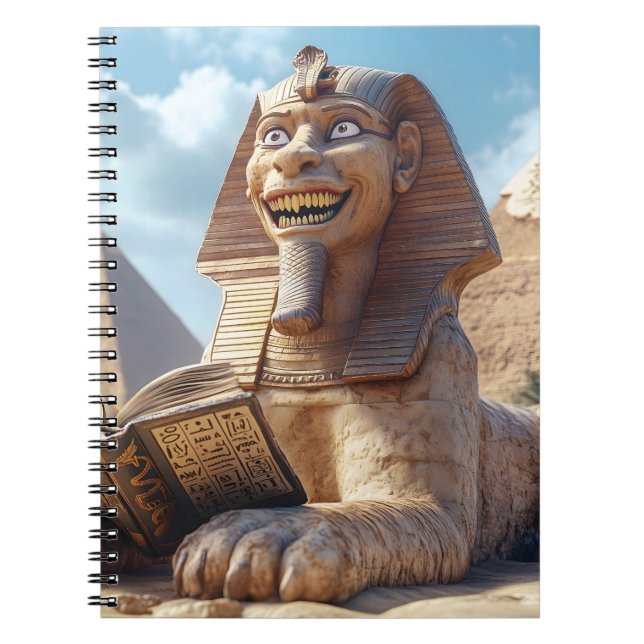 Funny Sphinx Statue Reading Ancient Book in Egypt  (Front)