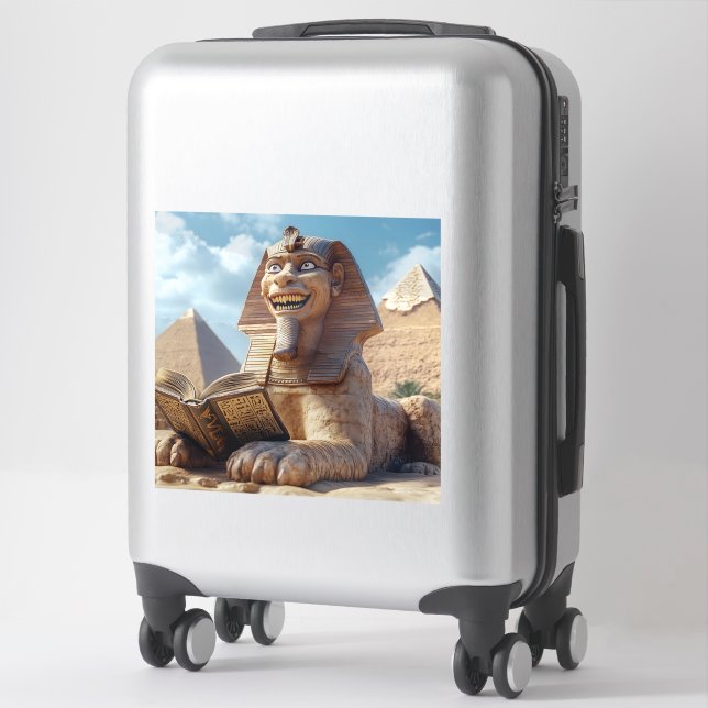 Funny Sphinx Statue Reading Ancient Book in Egypt  (Suitcase)