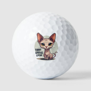 Funny Sphynx Cat Dad Cartoon Art Golf Balls