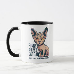 Funny Sphynx Cat Dad Illustration Mug
