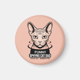Funny Sphynx Cat Dad Vector Art Magnet