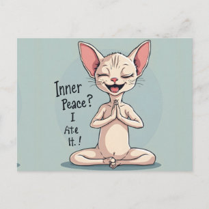 Funny Sphynx Cat Inner Peace Art Postcard