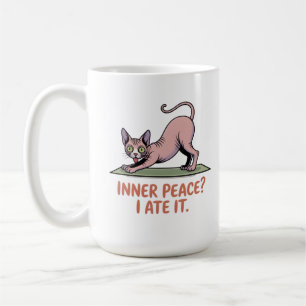 Funny Sphynx Cat Yoga Cartoon Art Coffee Mug