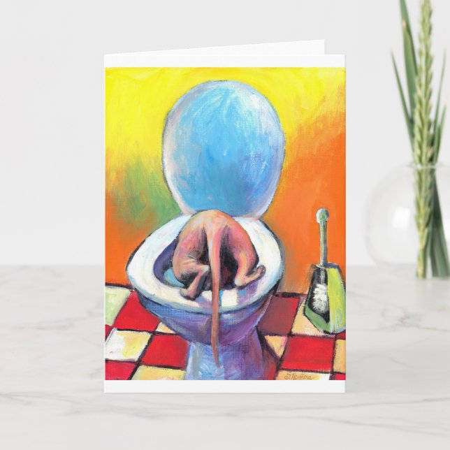 Funny Sphynx sphinx cat drinking Card (Front)