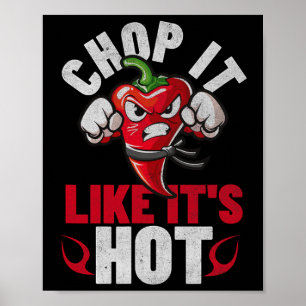 Funny Spicy Chili Karate Design Chile Pepper Humou Poster
