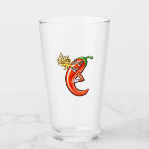 Funny Spicy Chili On Fire Glass