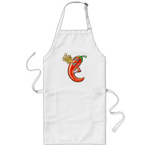 Funny Spicy Chili On Fire Long Apron