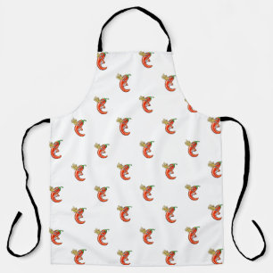 Funny Spicy Chili On Fire Pattern Apron