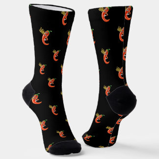 Funny Spicy Chili On Fire Pattern Socks