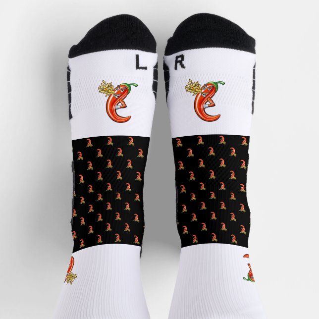 Funny Spicy Chili On Fire Pattern Socks (Top)