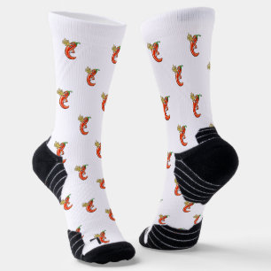 Funny Spicy Chili On Fire Pattern Socks